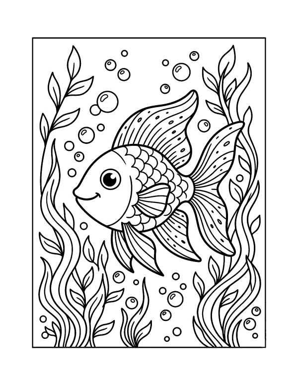 Tropical Fish animal coloring page - free printable