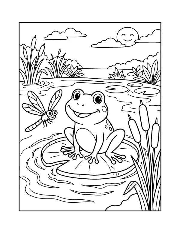 Hoppy Frog animal coloring page - free printable