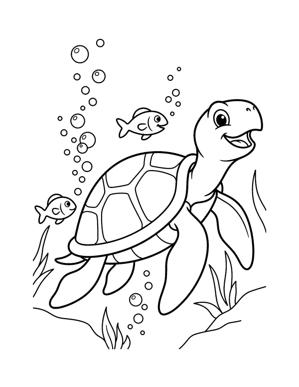 Sea Turtle animal coloring page - free printable