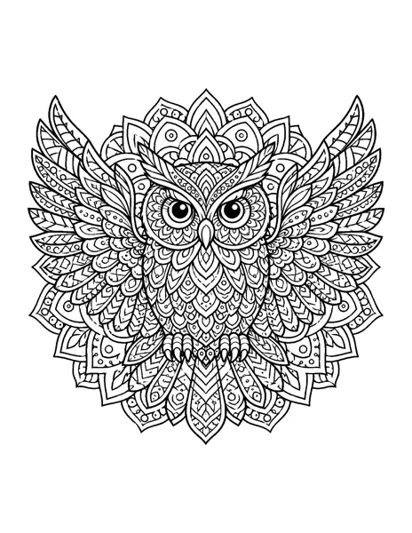 Owl mandala coloring page printable
