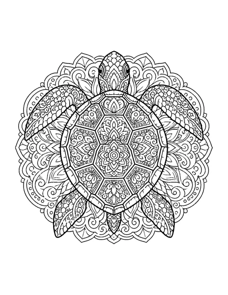 Sea Turtle mandala coloring page printable