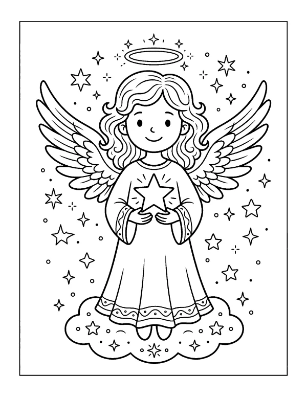 Christmas Angel Christmas coloring page - free printable