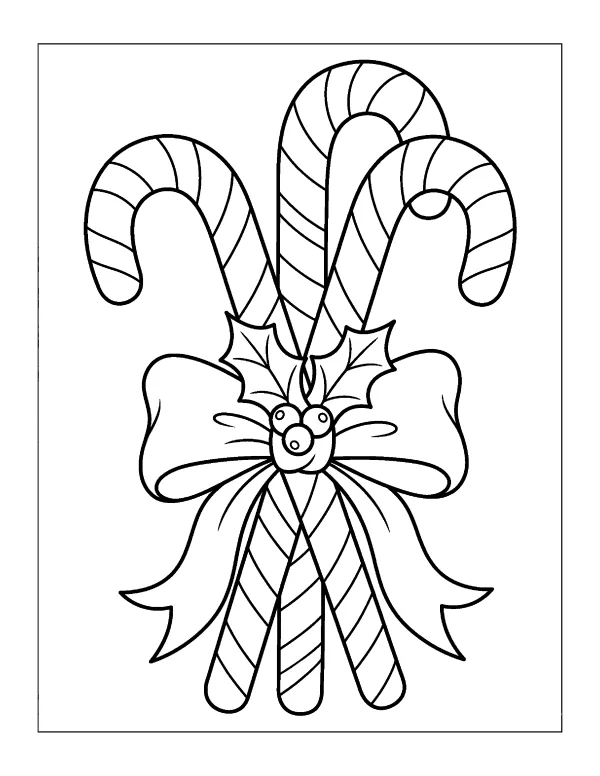 Candy Canes Christmas coloring page - free printable