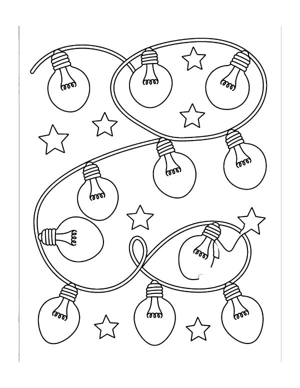 Christmas Lights Christmas coloring page - free printable