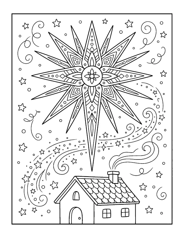 Christmas Star Christmas coloring page - free printable