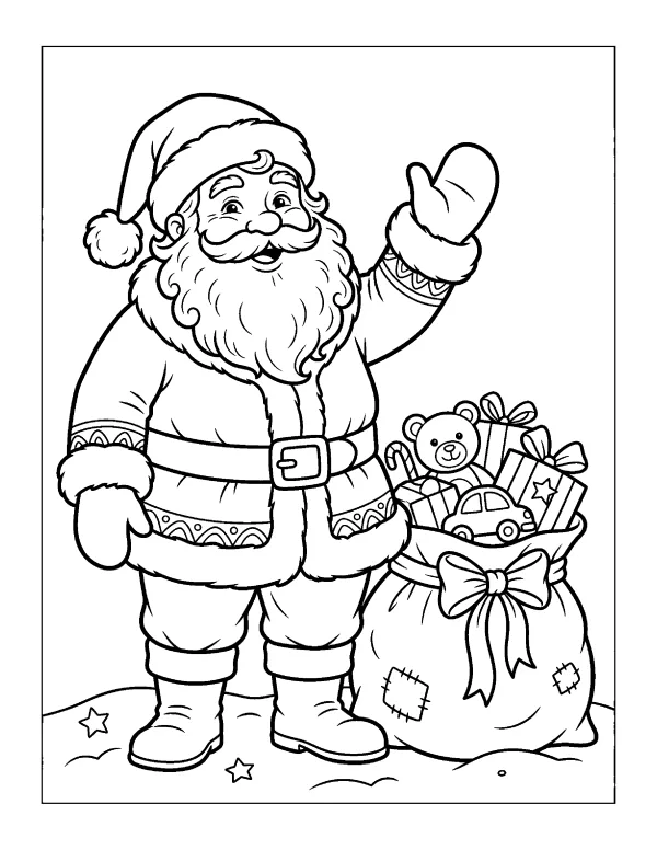 Santa Claus Christmas coloring page - free printable