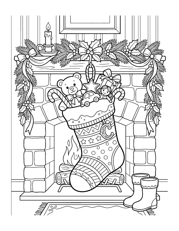 Christmas Stocking Christmas coloring page - free printable
