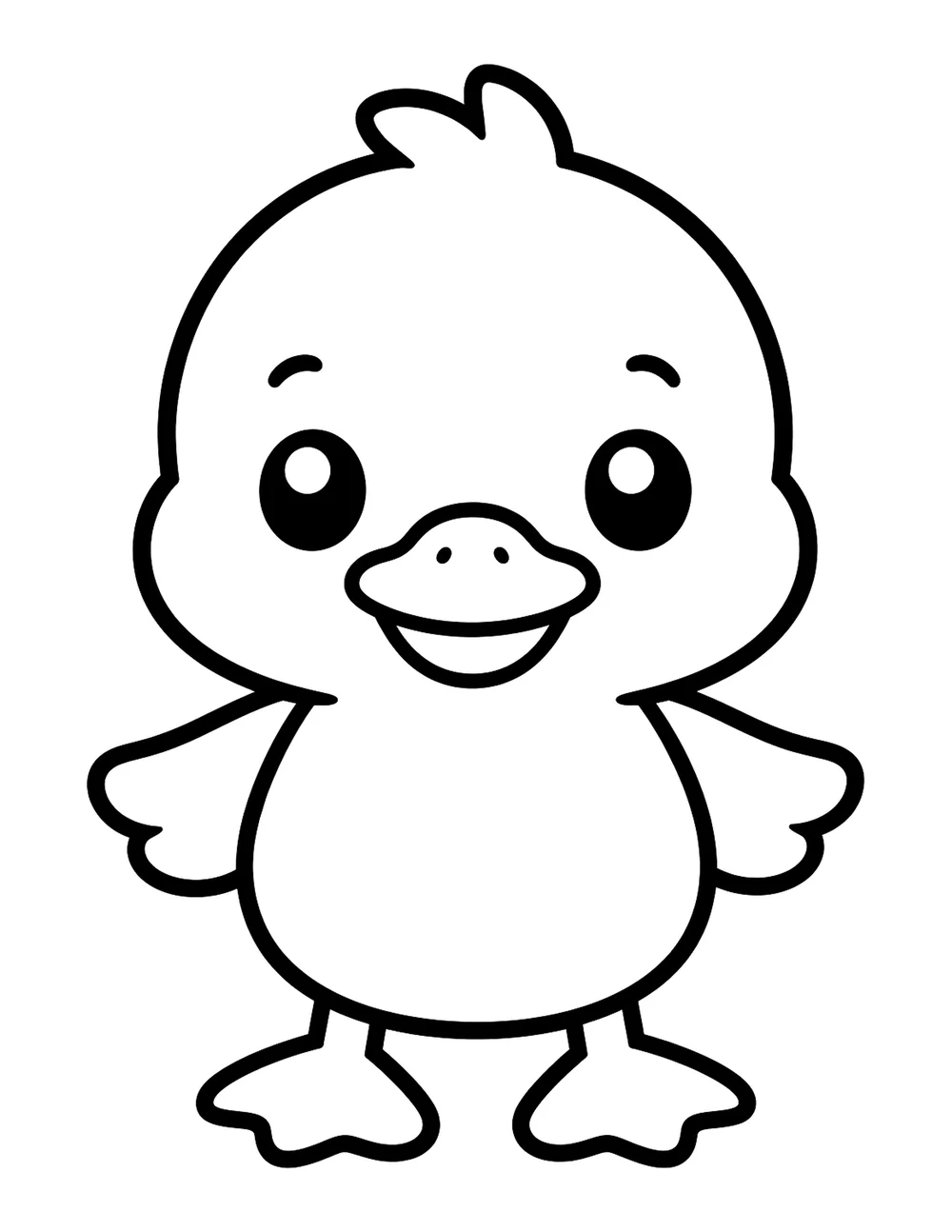Cute duckling bold and easy coloring page printable