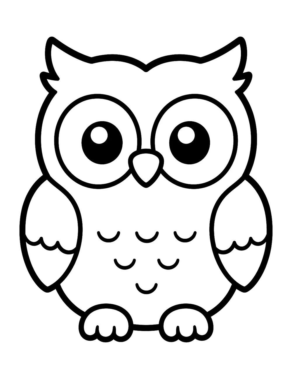 Cute owl bold and easy coloring page printable