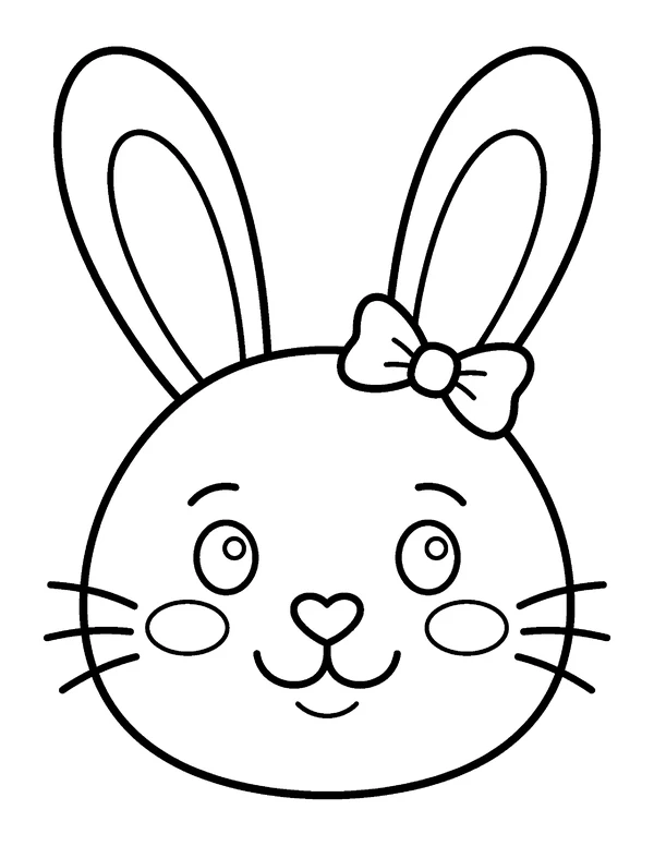 Bunny Face Easter coloring page - free printable