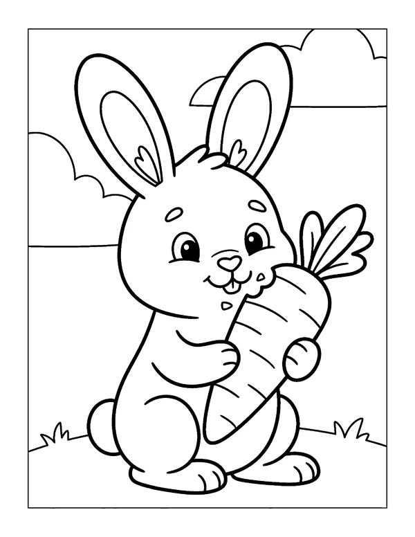 Chick with Umbrella Easter coloring page - free printable
