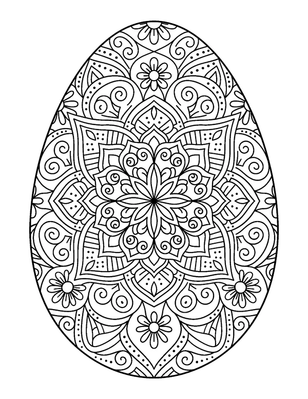 Mandala Easter Egg Easter coloring page - free printable