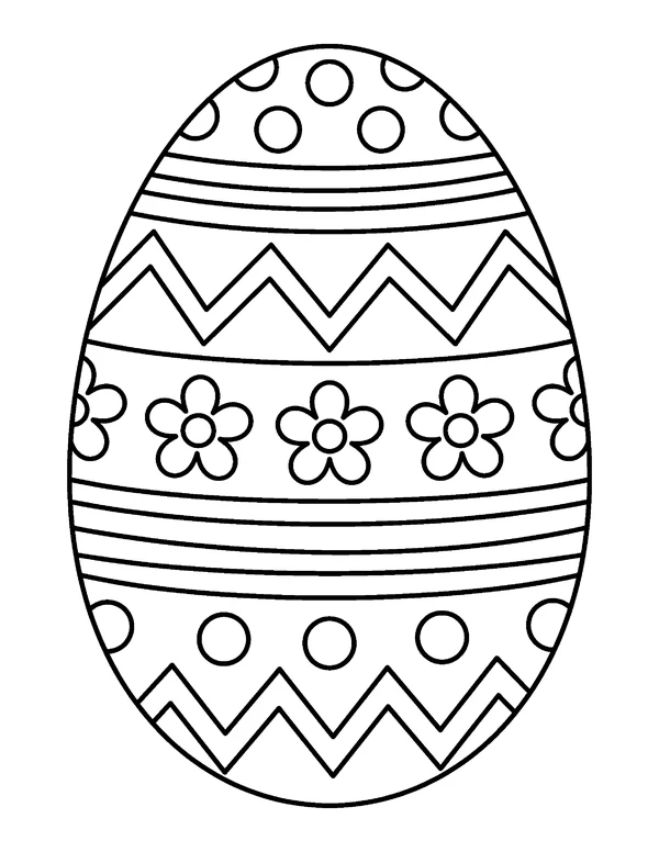 Patterned Easter Egg Easter coloring page - free printable
