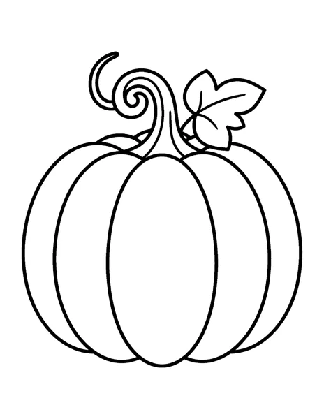 Pumpkin fall coloring page - free printable