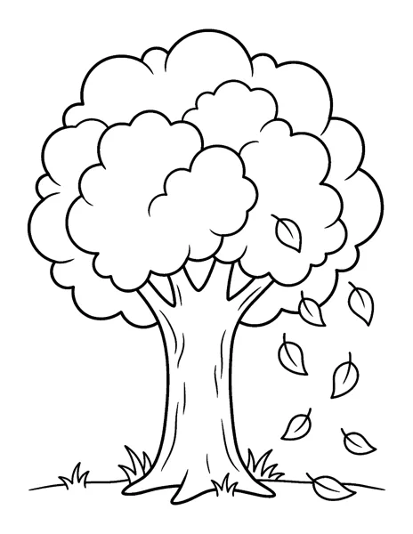 Fall Tree fall coloring page - free printable