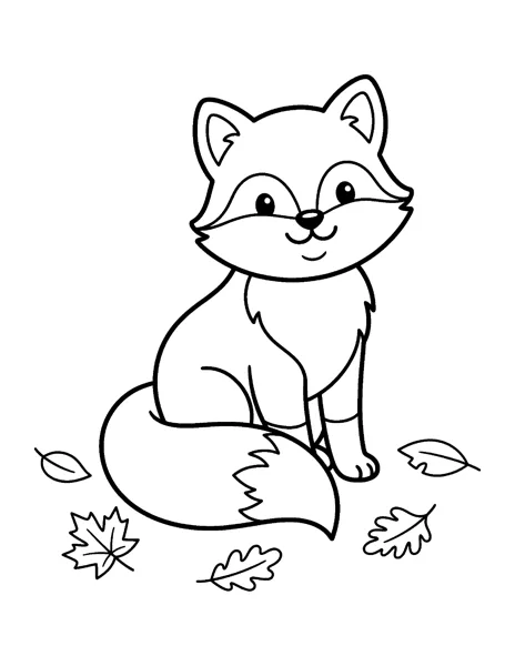 Fox fall coloring page - free printable