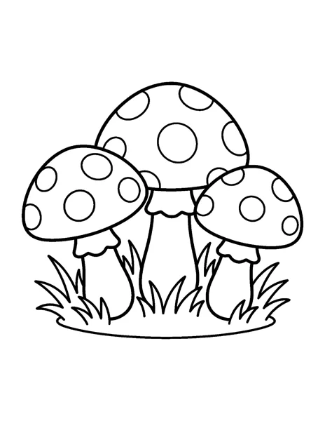 Toadstools fall coloring page - free printable