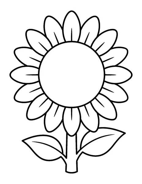Sunflower fall coloring page - free printable
