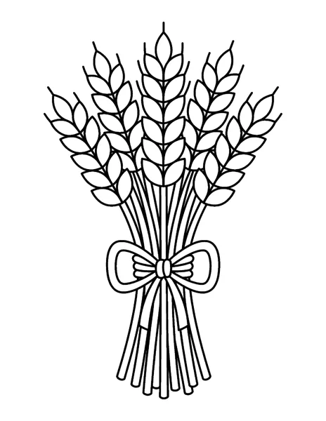 Wheat Bundle fall coloring page - free printable