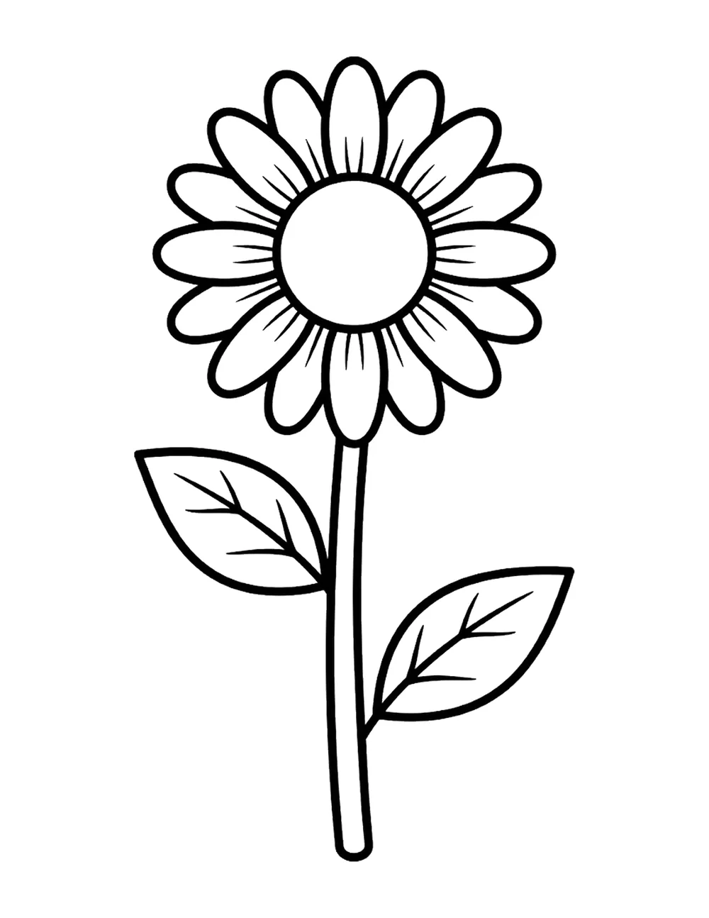 Daisy bold and easy coloring page printable