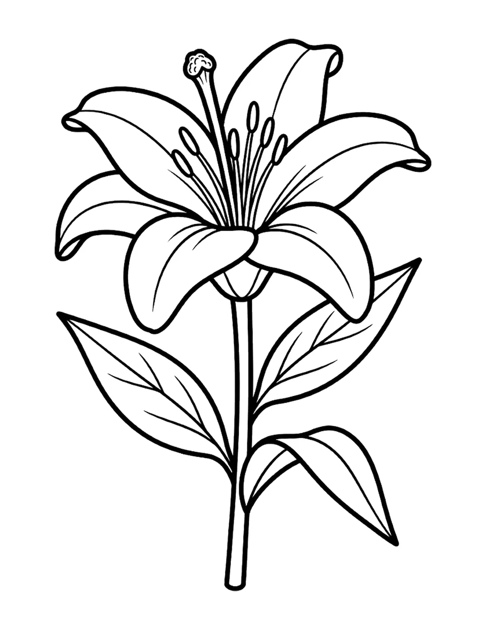 Lily bold and easy coloring page printable