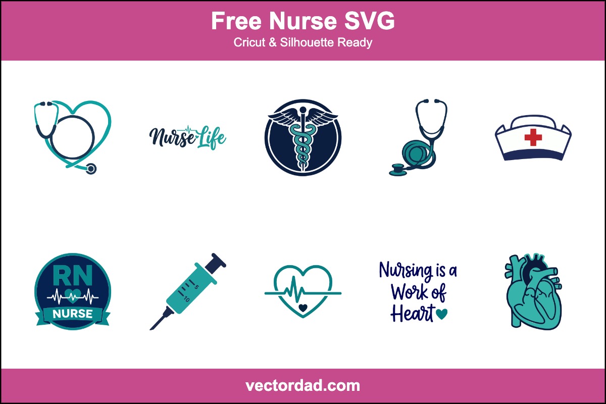 Free Nurse SVG designs for Cricut and Silhouette