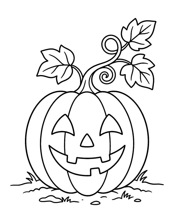 Jack-o'-Lantern Halloween coloring page - free printable