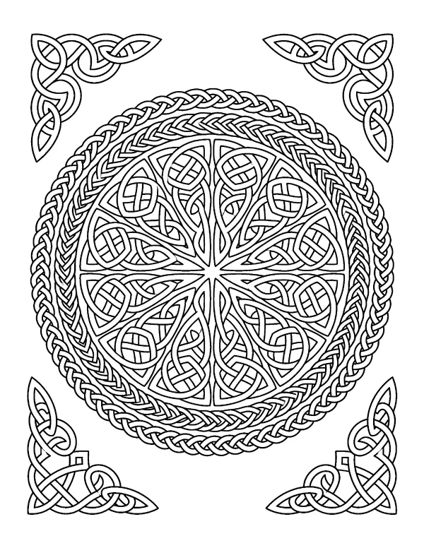 Celtic Knot mandala coloring page - free printable