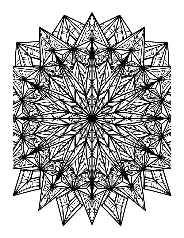 Kaleidoscope mandala coloring page - free printable