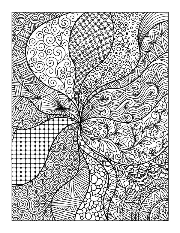 Zentangle mandala coloring page - free printable