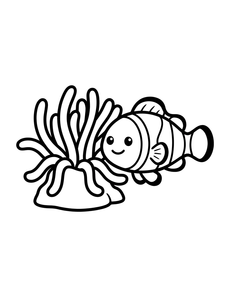 Clownfish bold and easy coloring page printable