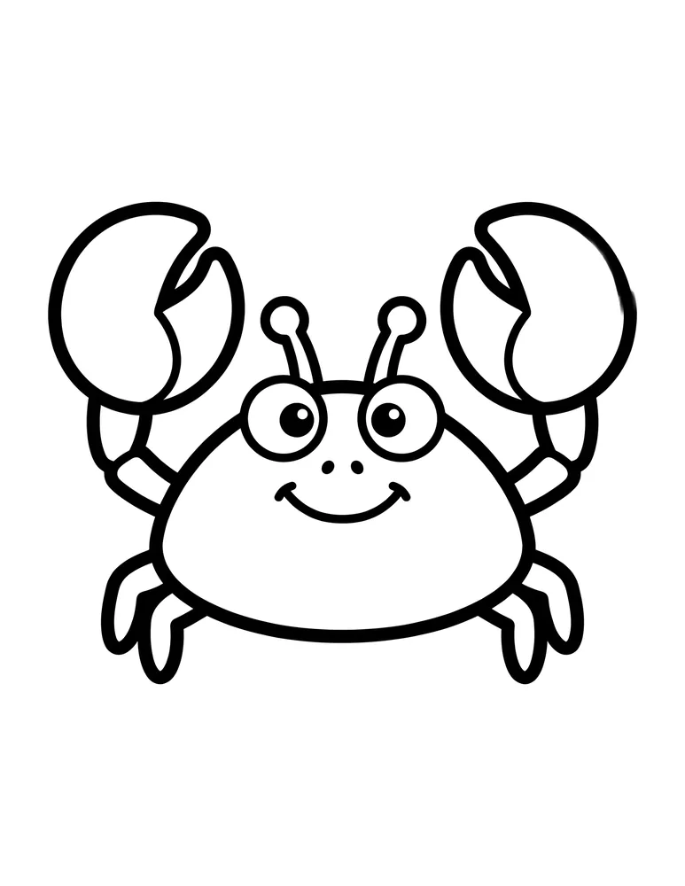 Crab bold and easy coloring page printable