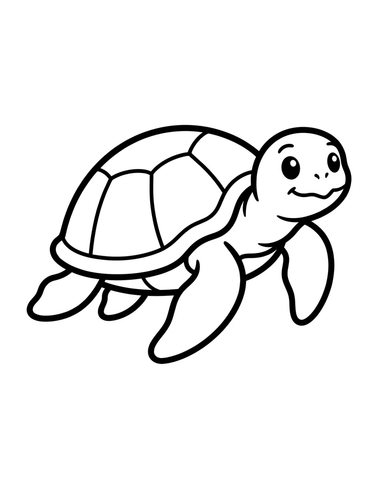 Sea Turtle bold and easy coloring page printable