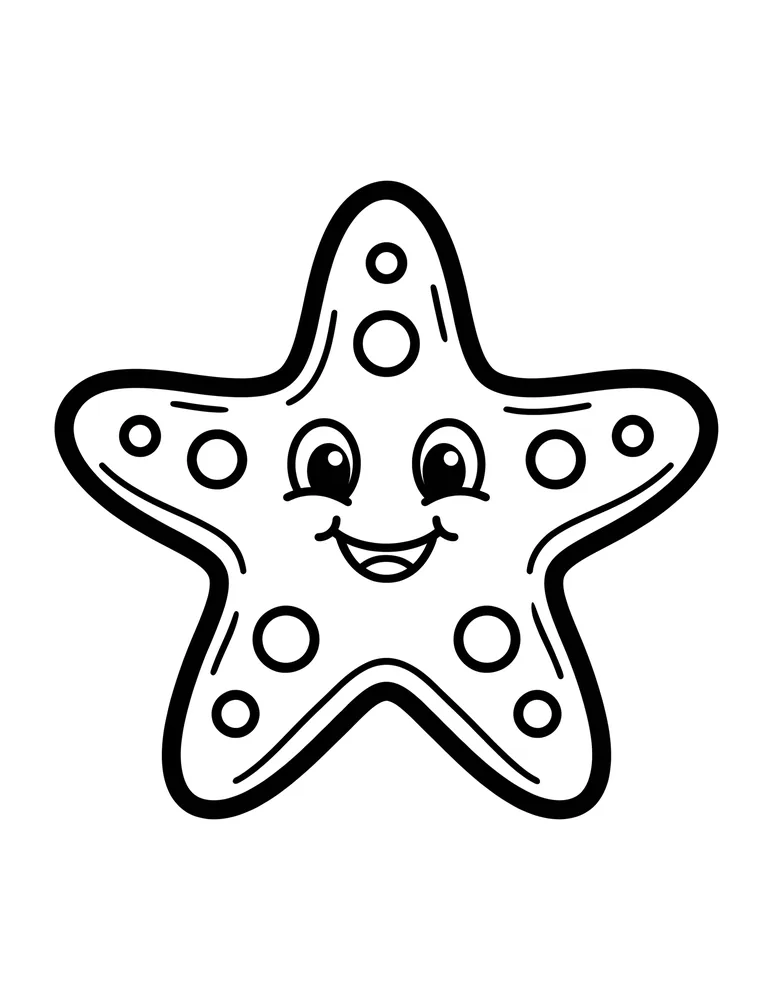 Starfish bold and easy coloring page printable