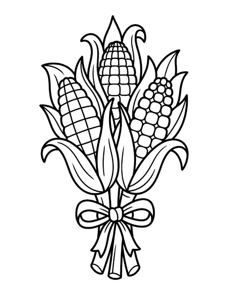 Indian Corn Thanksgiving coloring page - free printable