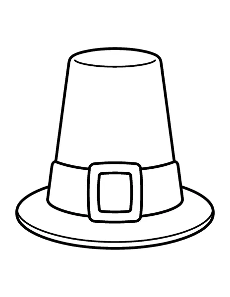 Pilgrim Hat Thanksgiving coloring page - free printable