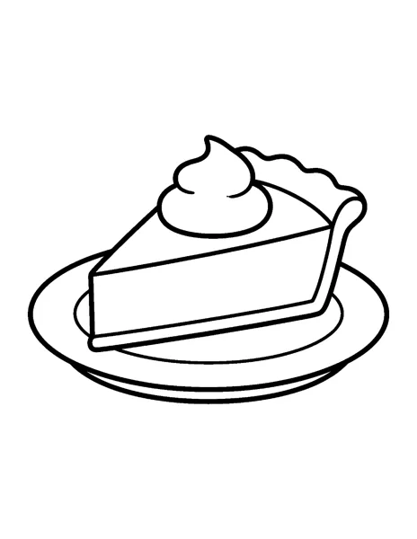 Pumpkin Pie Slice Thanksgiving coloring page - free printable