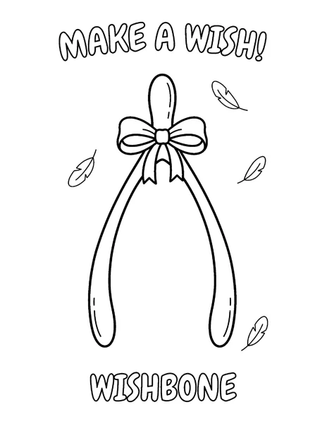 Wishbone Thanksgiving coloring page - free printable