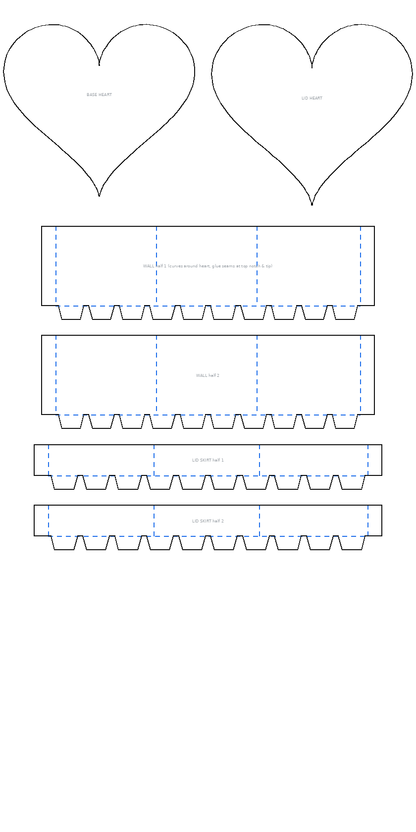 Large (5.5 in) flat dieline cut and score