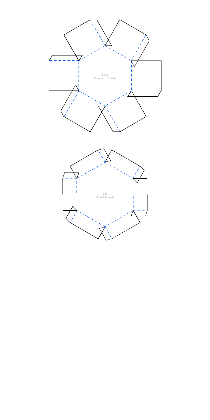 Small (3 in) flat dieline cut and score
