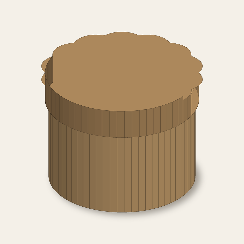 Scalloped Round Favor Box Small (Ø2.5 × 2 in) assembled mockup