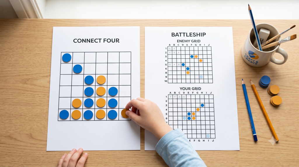 Connect Four & Battleship Grid Generator