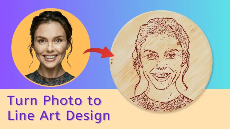 Photo to line art and outline converter — before and after example