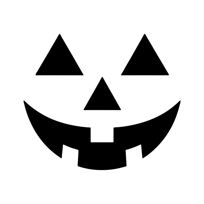Classic triangle face pumpkin carving stencil, free printable template
