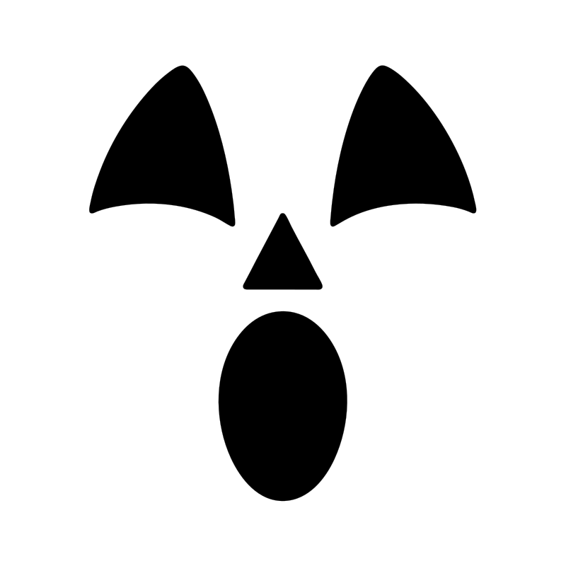 Surprised face pumpkin carving stencil, free printable template