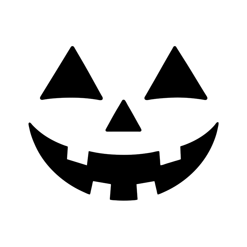 Toothy grin pumpkin carving stencil, free printable template