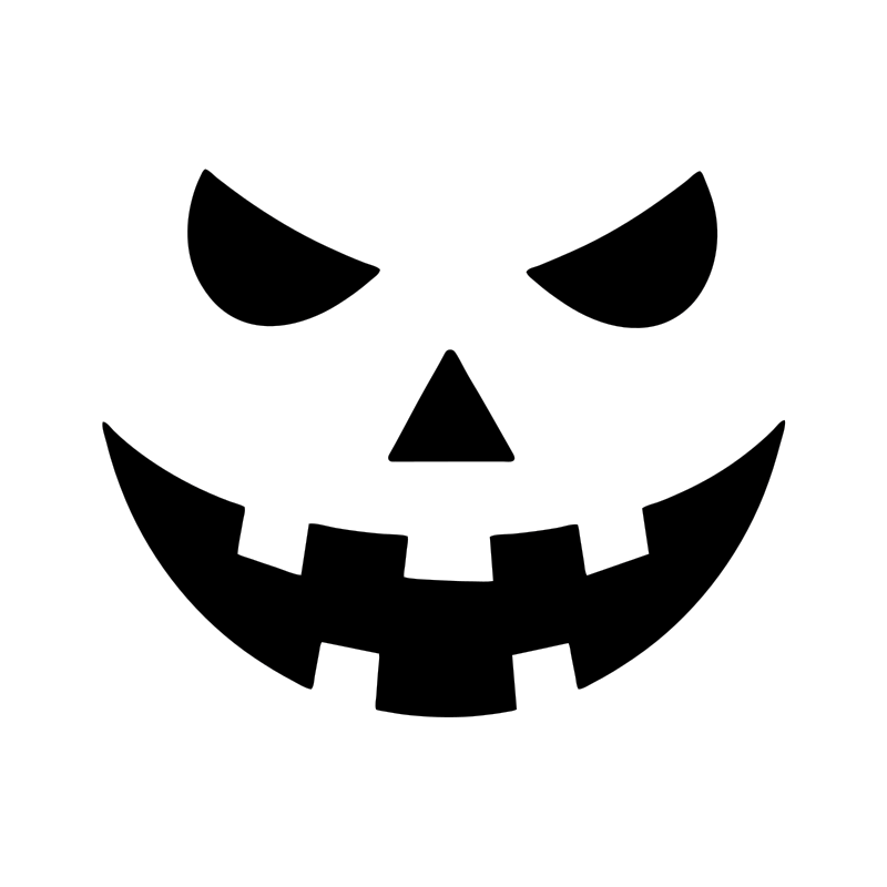 Angry brows pumpkin carving stencil, free printable template
