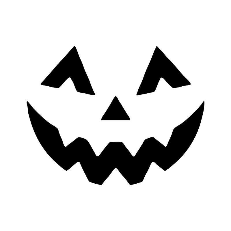 Cheeky grin pumpkin carving stencil, free printable template