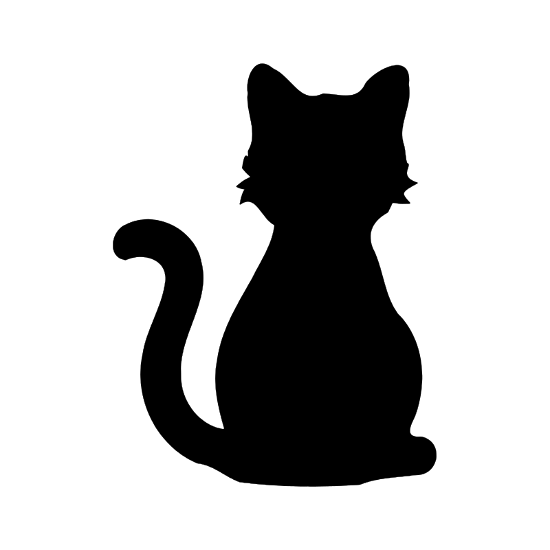 Black cat pumpkin carving stencil, free printable template
