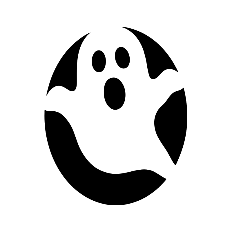 Classic ghost pumpkin carving stencil, free printable template